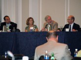 The panel of experts in esophageal disease included (L to R) Dr. Nicholas Shaheen (UNC), Sharon Everett, RN (VCU), Dr. Joel Richter (Temple), and Dr. Charles Lightdale (Columbia).